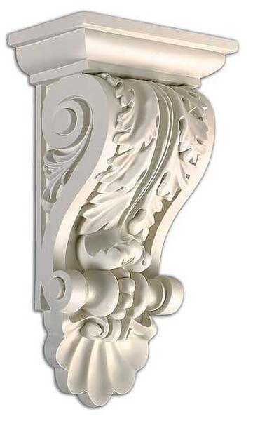 Lightweight Decorative Corbel Shelf - Marble white finish